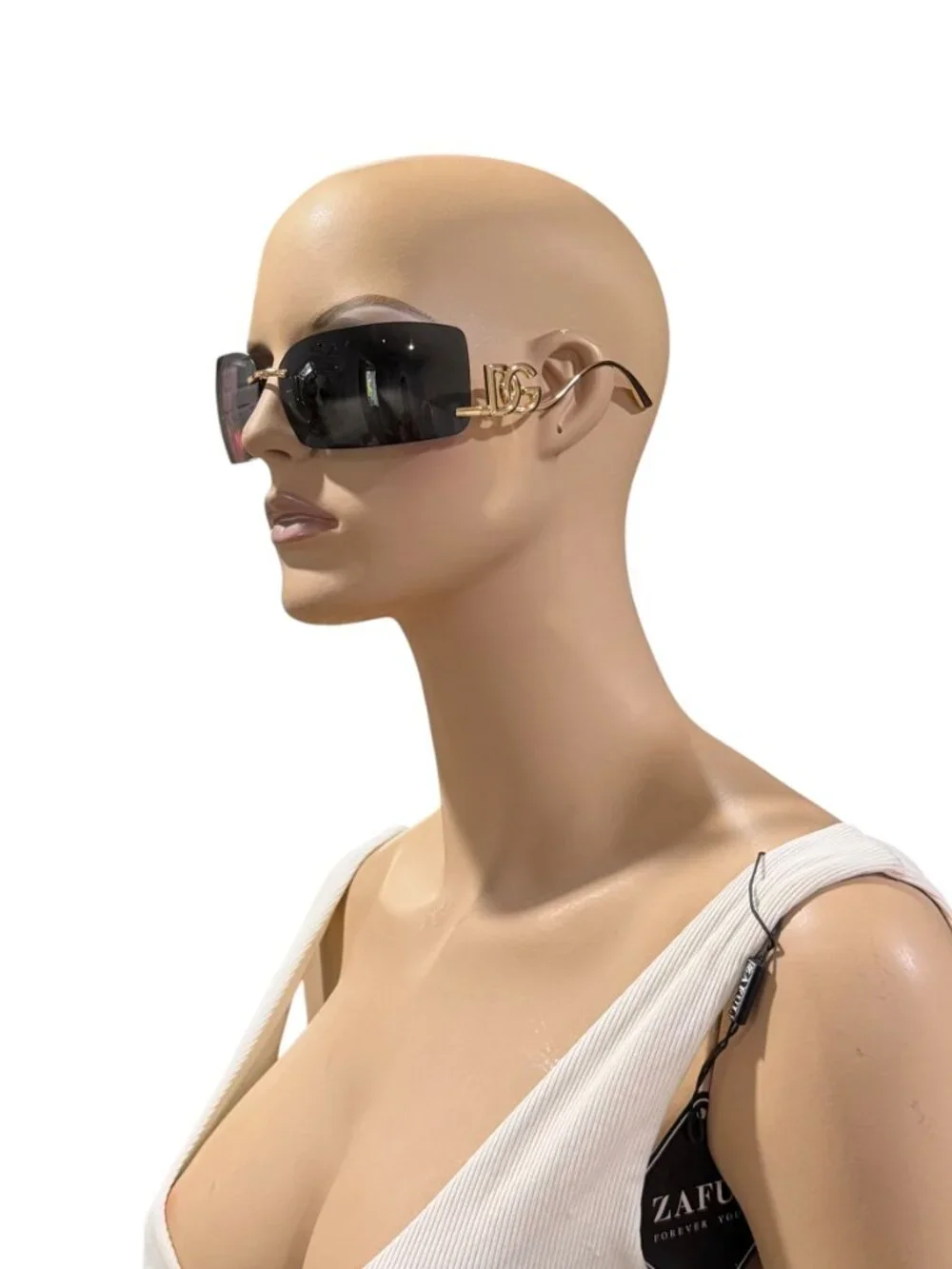 DOLCE & GABBANA DG2319 Gold Frame Black Sunglasses Made in Italy
